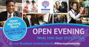 Broadoak Open Evening - Wednesday 10th September 2025