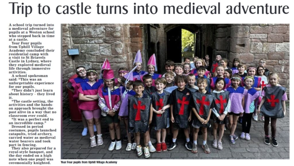 Uphill on the front page of the Weston Mercury